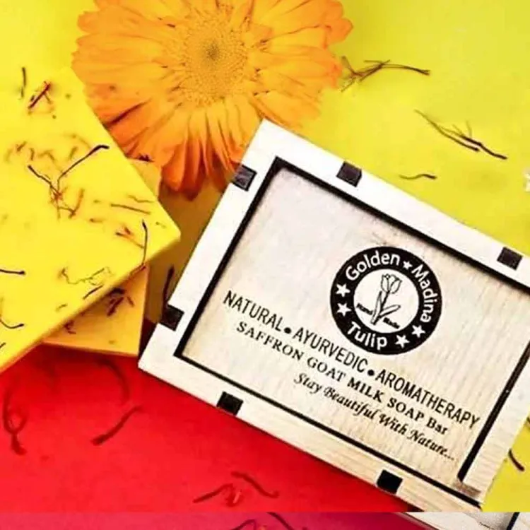 Golden Madina Tulip Saffron Goat Milk Soap