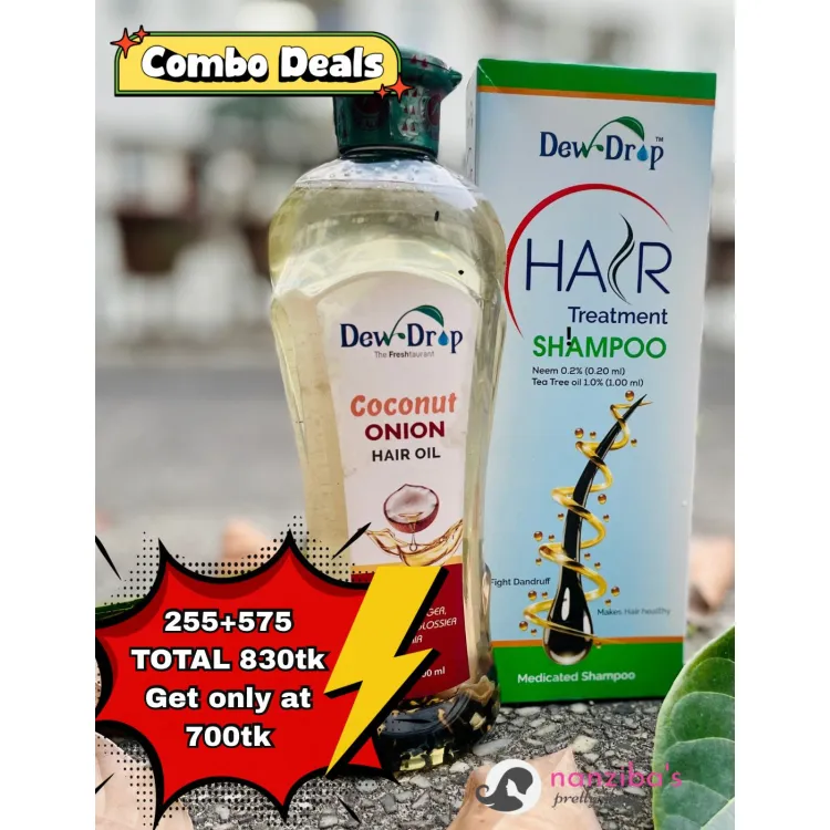 Dew Drop Hair Shampoo and Coconut oil Combo
