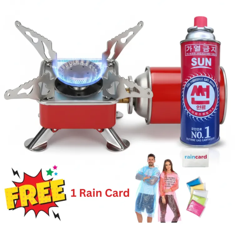 Kovar Portable Stove and Sun Butane Gas with a Free Rain Card
