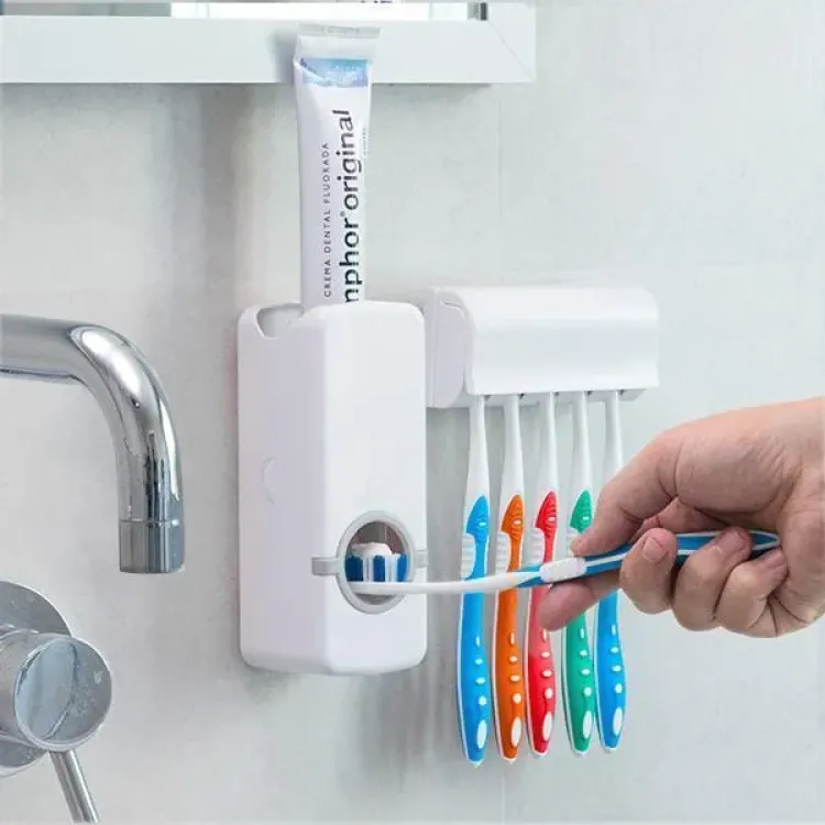 Automatic Toothpaste Squeezer And Toothbrush Holder Set- 1Pc