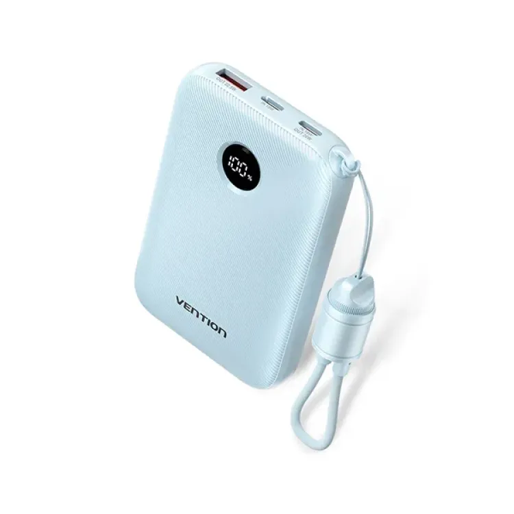 Vention FKAL0-C 10000mAh 22.5W Fast Charging Power Bank with Built-in USB-C Cable