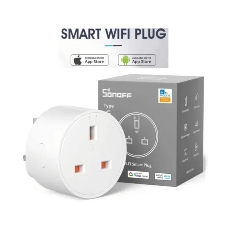 SONOFF S60 Smart WiFi Plug (EU) – App & Voice Controlled Smart Socket